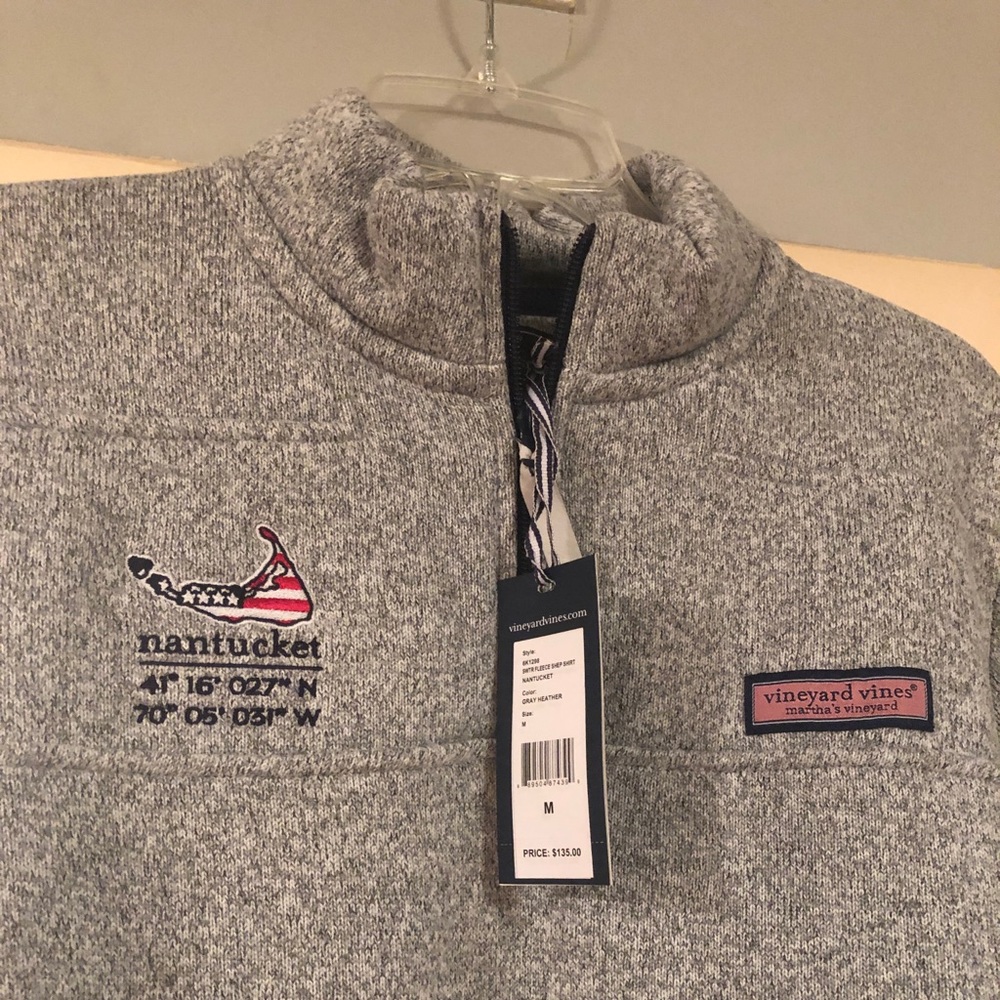Vineyard Vines Fleece Shep Shirt Grey Heather